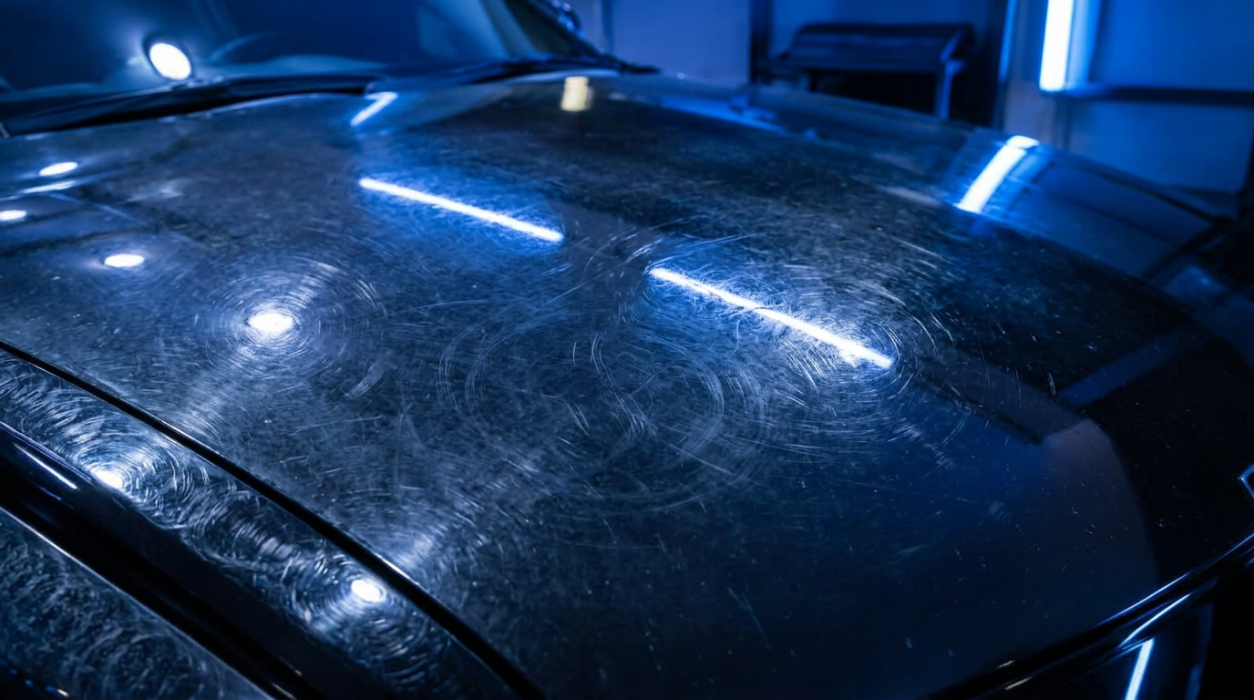 Paint before correction: swirls and scratches